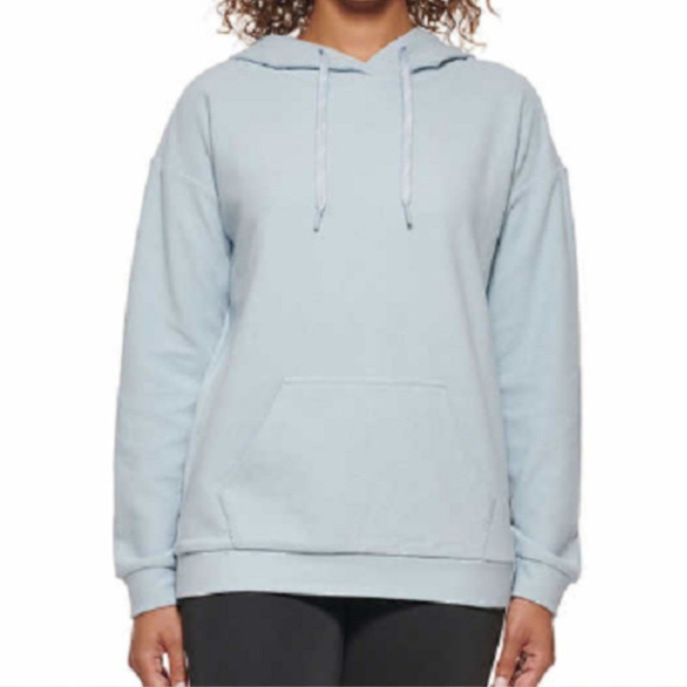 Marc New York Andrew Marc Womens 2X Serenity Blue Ribbed‎ Hoodie 1553145 NEW